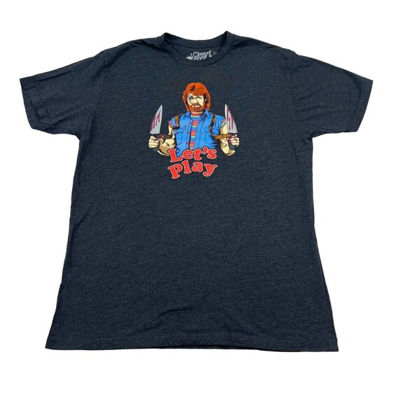 Women's CHIVE Tees Chucky Norris Doll Essential T-Shirt Lets Play Size Large - Picture 1 of 7